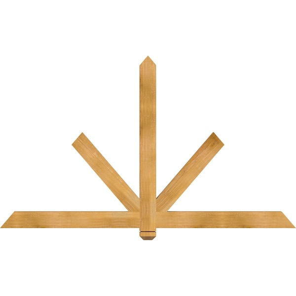 Ekena Millwork Kennewick Rough Sawn Timber Gable Bracket, Western Red Cedar, 72"W x 42"H x 2"D x 4"F, 14/12 Pitch GBW072X42X0204KEN00RWR - main